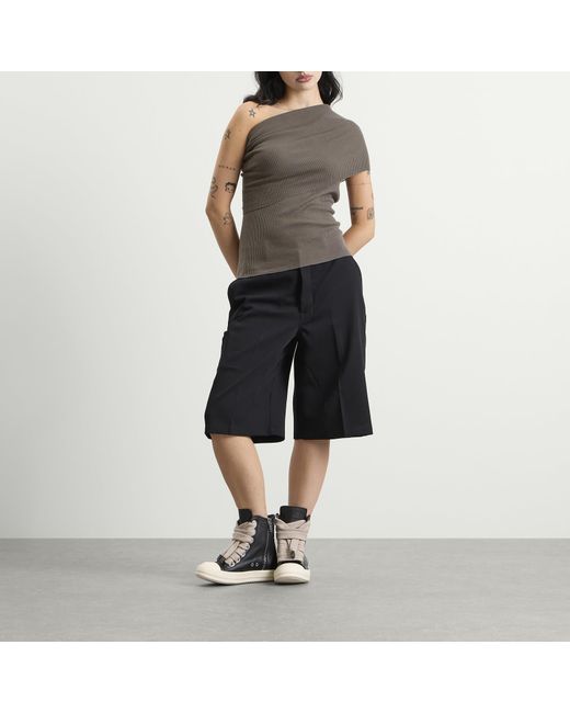 Rick Owens Gray Athena One Shoulder Top