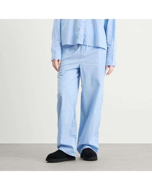 Calvin Klein Blue Cotton Poplin Sleep Pant