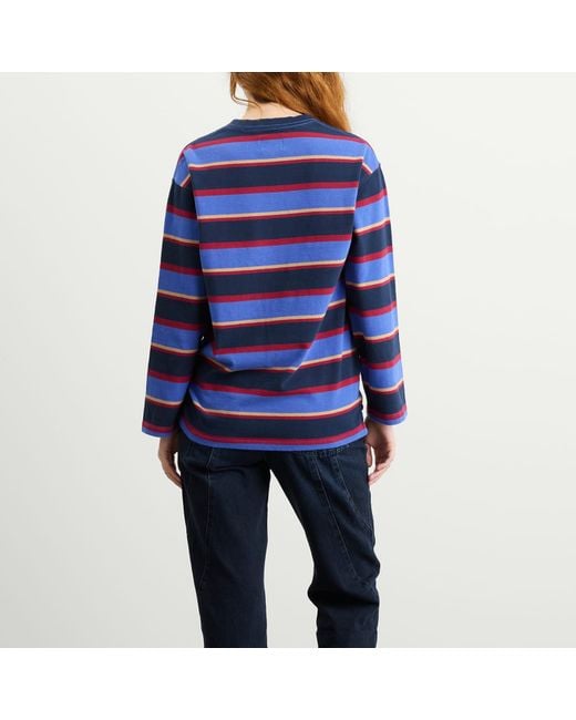 Damson Madder Blue Ali Long Sleeve Stripe T-Shirt
