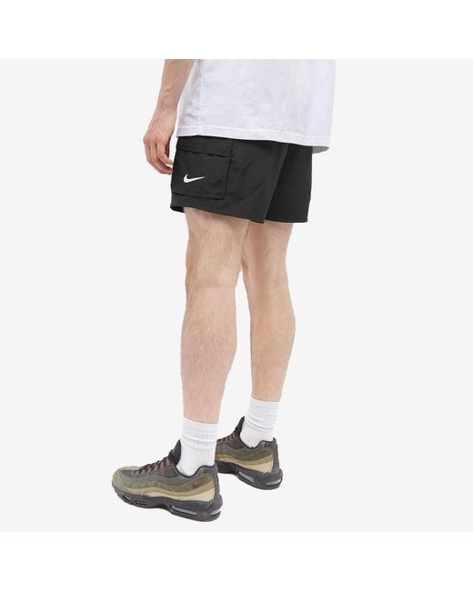 Nike Black Swim Belted 5" Volley Shorts for men
