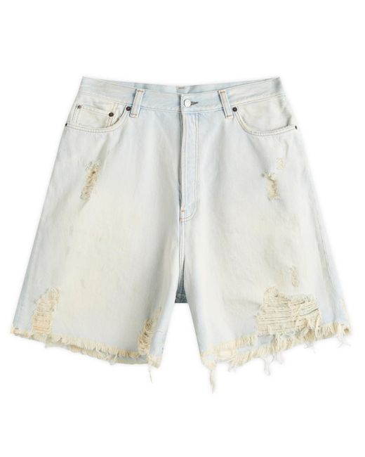 Acne White Forge U X Melange Face Denim Shorts for men