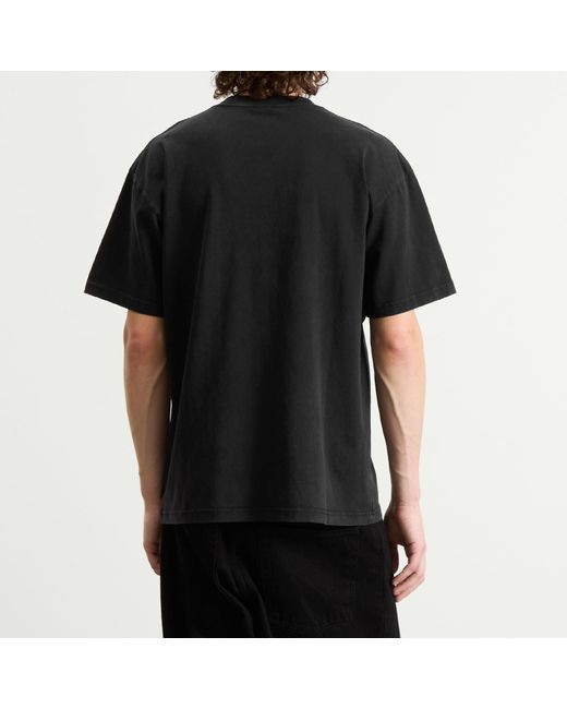 PATTA Black Gilded Acid Washed T-Shirt for men
