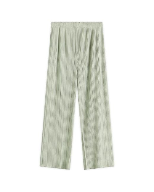Pleats Please Issey Miyake Green Pleated Trousers