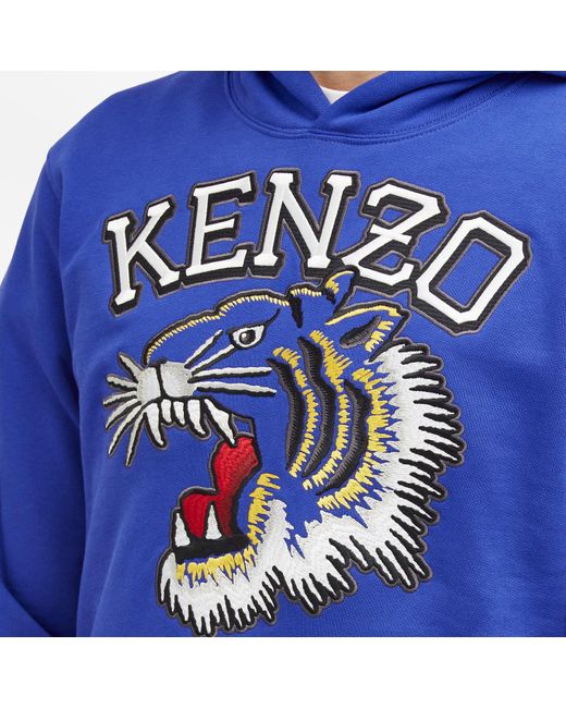 KENZO Blue Tiger Varsity Slim Popover Hoody for men