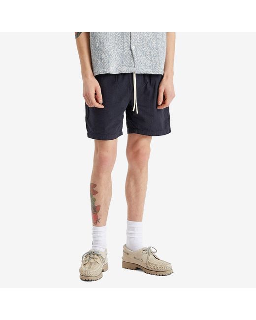 Portuguese Flannel Blue Atlantico Seersucker Shorts for men