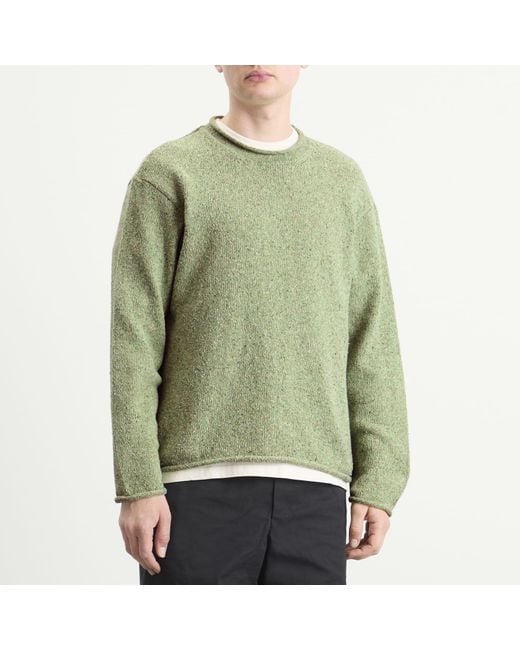 Folk Green Slouch Crew Jumper for men