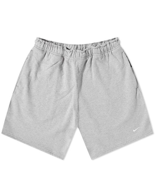 Nike Nrg Solo Swoosh Fleece Short in Dark Grey Heather/White (Grey) for ...
