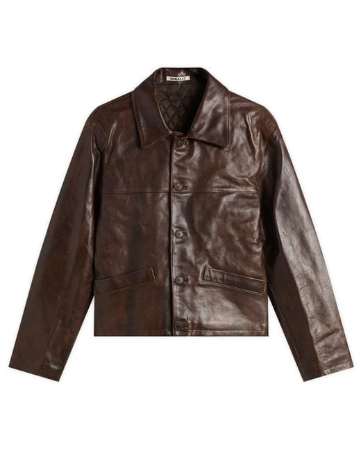 AURALEE HEAVY LAMB LEATHER BLOUSON 3 AURALEE HEAVY LAMB LEATHER