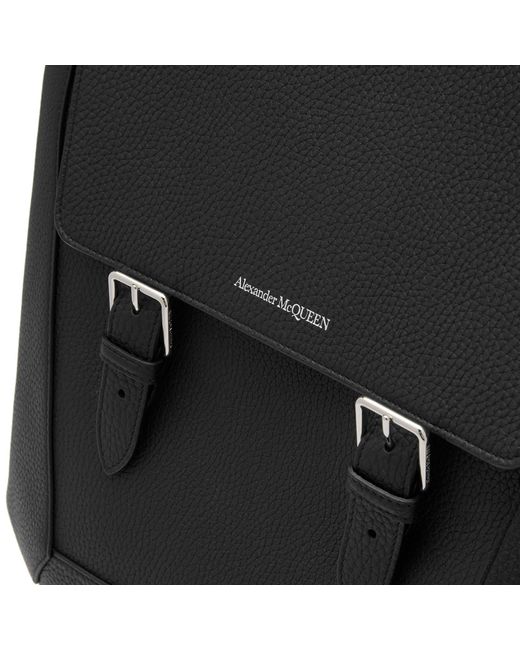 Alexander McQueen Black The Edge Leather Backpack for men