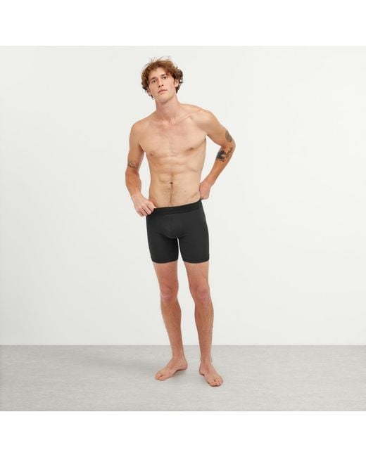 Skims Black Cotton Boxer Brief 5" for men