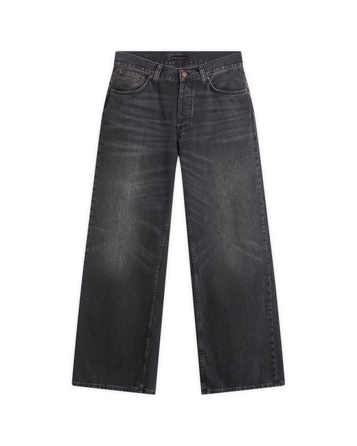 Nudie Jeans Gray Loud Larry Wide Leg Jeans for men