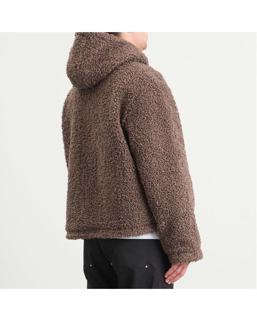 Cole Buxton Brown High Pile Zip Through for men