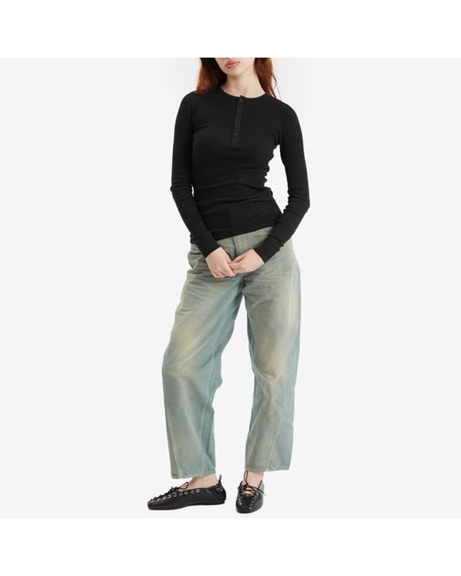 Auralee Black Organic Soft Rib Pullover