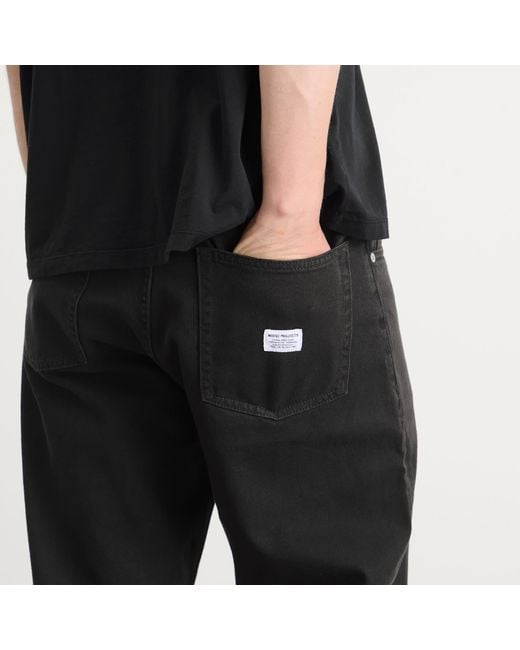 Norse Projects Black Mogens Relaxed 5 Pocket Twill Trousers for men