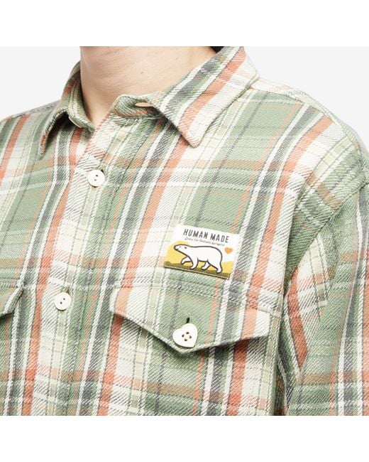 Human Made Green Check Overshirt for men