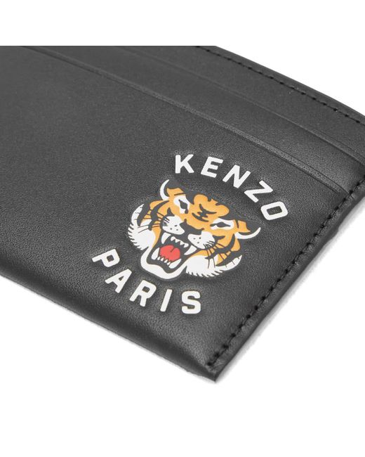 KENZO Black Tiger Card Holder for men