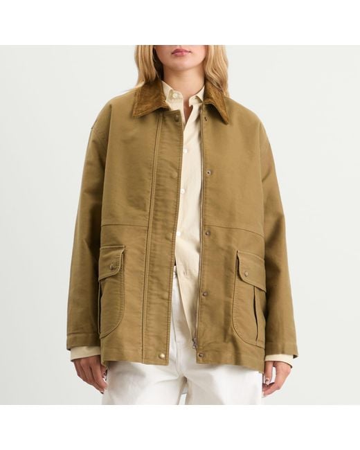 NOTHING WRITTEN Brown Mole Skin Hunting Cotton Jacket