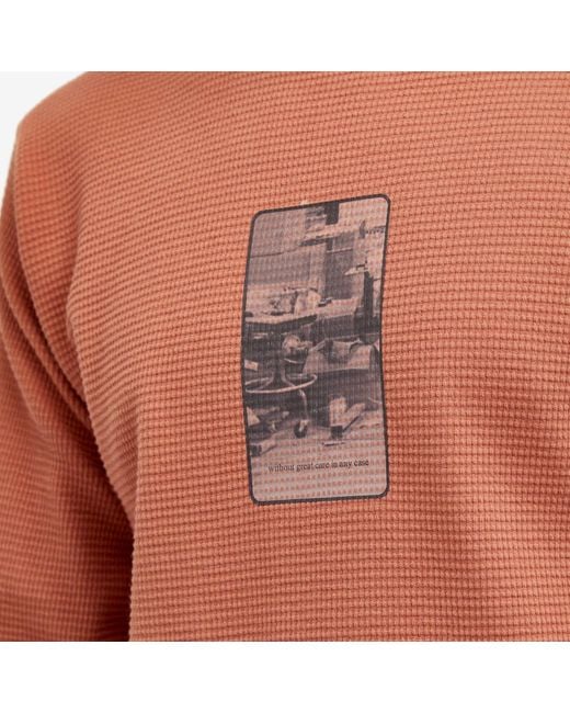 GR10K Orange Heavy Waffle Long Sleeve T-Shirt for men