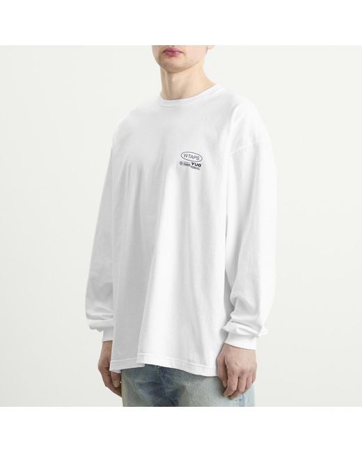 (w)taps White Protected By Long Sleeve T-Shirt for men