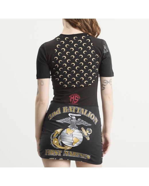 MARINE SERRE Black Mini Dress