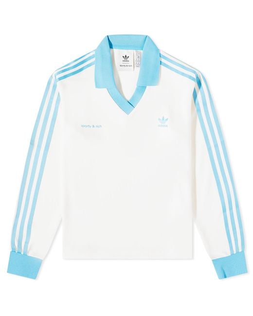 Adidas Blue X Sporty & Rich Long Sleeve Soccer Jersey for men
