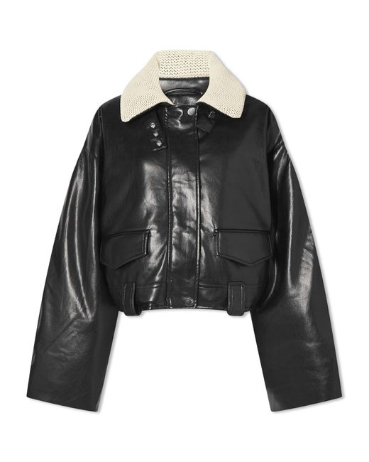 Nanushka Black Hollie Leather Look Jacket