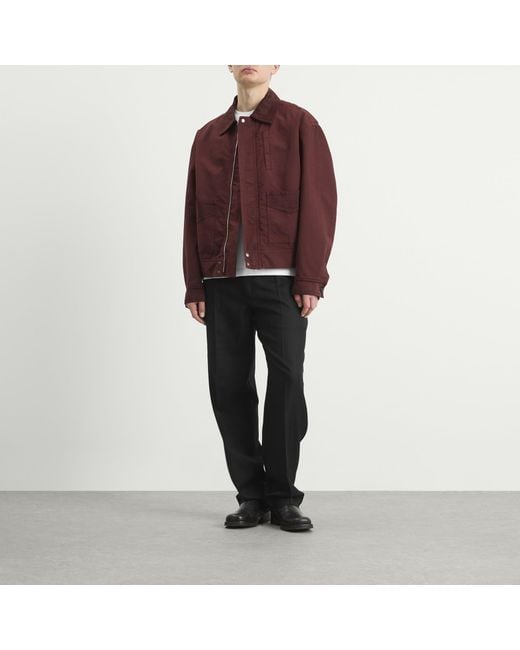 Dries Van Noten Purple Overdyed Cotton Bomber Jacket for men