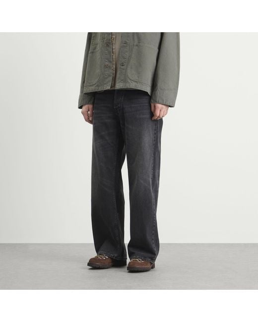 Nudie Jeans Gray Loud Larry Wide Leg Jeans for men