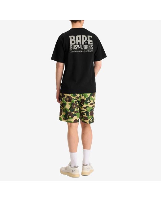 A Bathing Ape Black Reflector Industrial Logo Tee for men