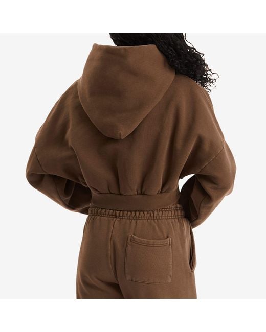 Entire studios Brown Cropped Heavy Hoodie