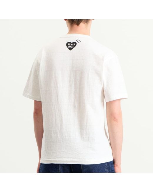 Human Made White Script Heart T-Shirt for men