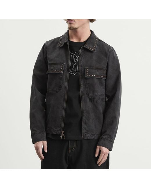 Pleasures Black Cowhide Work Jacket for men