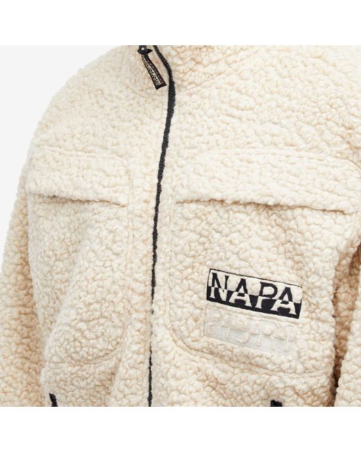 Napapijri Natural Jaman Logo Wool Fleece for men