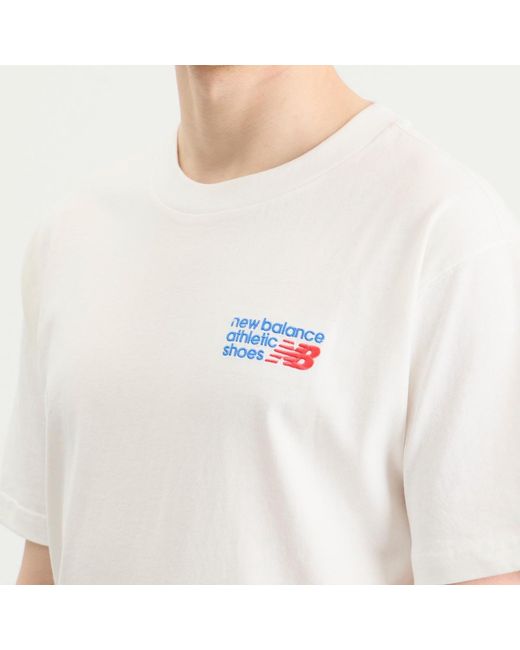 New Balance White Nb Athletics Premium Logo Relaxed T-Shirt for men