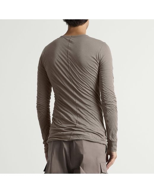 Rick Owens Brown Double Layer Long Sleeve T-Shirt for men