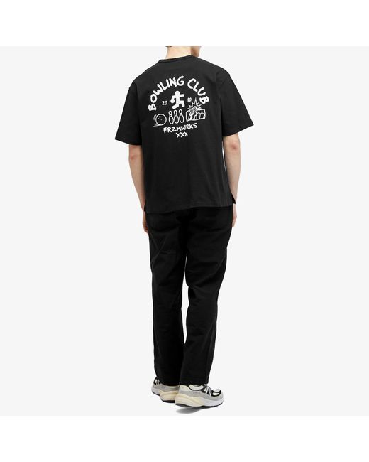 FRIZMWORKS Black Bowling Club T-Shirt for men