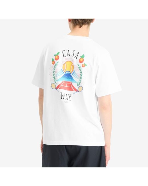 Casablanca White Casa Way Mountain Printed T-Shirt for men
