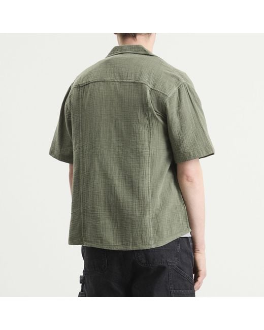 Corridor NYC Green Double Cloth Short Sleeve Shirt for men