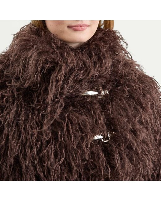 Peachy Den Brown Patti Faux Fur Coat