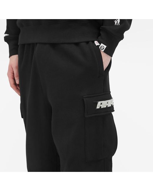 Aape By A Bathing Ape Black Aape Cargo Sweatpants for men