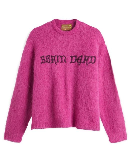 Brain Dead Pink Boxy Knit Jumper for men