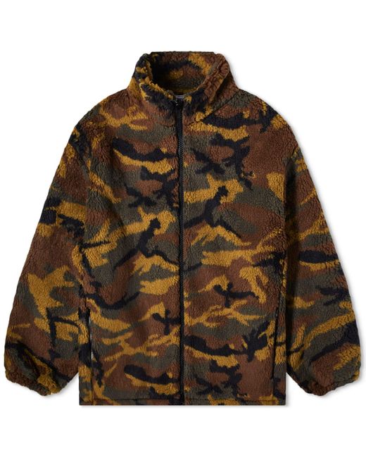 Vetements Brown Fleece Zip Up Jacket for men