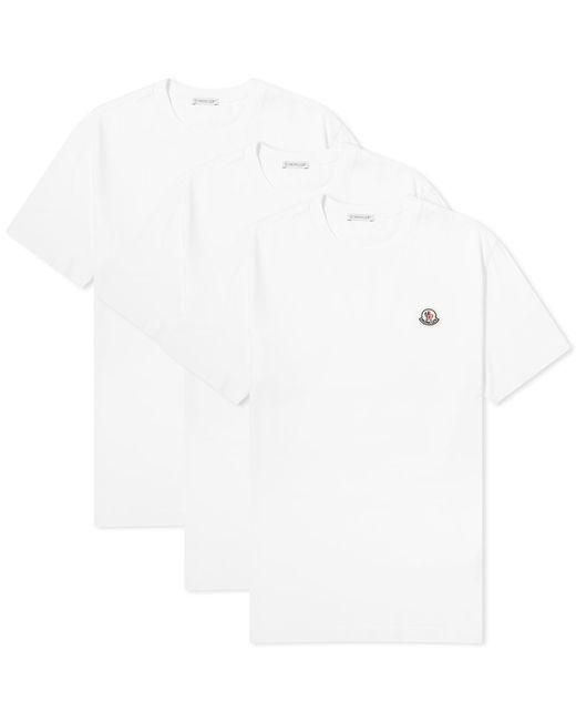 Moncler White Logo Badge T-Shirt for men