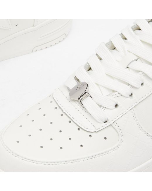 A Bathing Ape White Croc Printed Bape Sta Sneaker for men