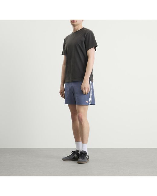 Adidas Blue Waffle Knit Sprinter Shorts for men