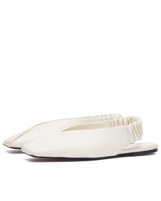 St. Agni White Envelope Sling Back Flats