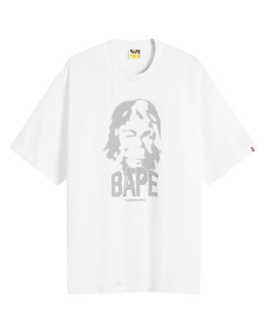 A Bathing Ape White Bape Graphic T-Shirt for men