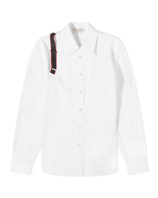 Alexander McQueen White Tape Logo Harness Shirt for men