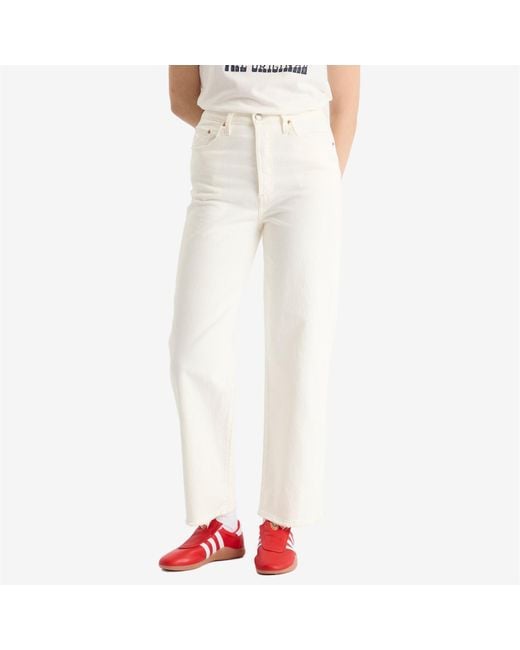 Levi's White Levis Ribcage Straight Jeans