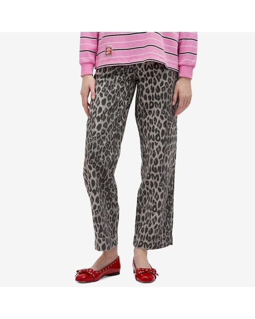 Damson Madder Gray Leopard Drew Cargos